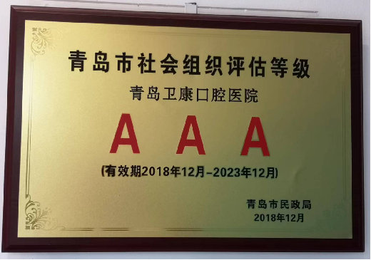 青岛市社会组织评估等级3A级